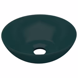vidaXL Lavandino da Bagno in Ceramica Verde Scuro Rotondo - Vista aggiuntiva 2