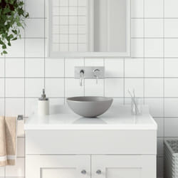 Vidaxl - Lavabo, Lavandino da Bagno in Ceramica Grigio Chiaro Rotondo 1766