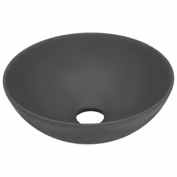 vidaXL Lavandino da Bagno in Ceramica Grigio Scuro Rotondo - Vista aggiuntiva 2
