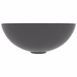 vidaXL Lavandino da Bagno in Ceramica Grigio Scuro Rotondo - Vista aggiuntiva 3