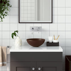 Vidaxl - Lavabo, Lavandino da Bagno in Ceramica Marrone Scuro Rotondo 3698