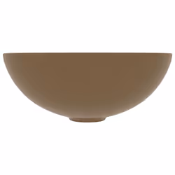 vidaXL Lavandino da Bagno in Ceramica Crema Opaco Rotondo - Vista aggiuntiva 3