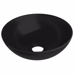 vidaXL Lavandino da Bagno in Ceramica Nero Opaco Rotondo - Vista aggiuntiva 2
