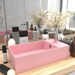 Lavabo, Lavandino con Troppopieno in Ceramica Rosa Opaco vidaXL 2648
