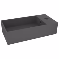 vidaXL Lavandino con Troppopieno in Ceramica Grigio Scuro - Vista aggiuntiva 2