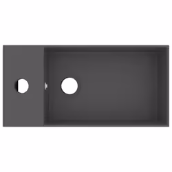 vidaXL Lavandino con Troppopieno in Ceramica Grigio Scuro - Vista aggiuntiva 3