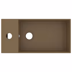 vidaXL Lavandino con Troppopieno in Ceramica Crema Opaco - Vista aggiuntiva 3