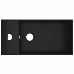 vidaXL Lavandino con Troppopieno in Ceramica Nero Opaco - Vista aggiuntiva 3