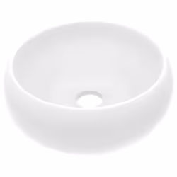vidaXL Lavandino Lusso Rotondo Bianco Opaco 40x15 cm in Ceramica - Vista aggiuntiva 2