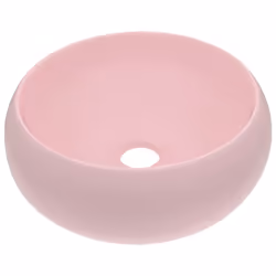 vidaXL Lavandino Lusso Rotondo Rosa Opaco 40x15 cm in Ceramica - Vista aggiuntiva 2