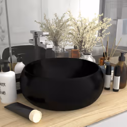 Colore: Nero opaco Materiale: Ceramica Dimensioni complessive: 400 x 150 mm (Diametro x A) Diametro del foro di scarico: 4,5 ...