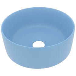 Lavandino Lusso Rotondo Azzurro Opaco 40x15 cm in Ceramica Vidaxl 286927