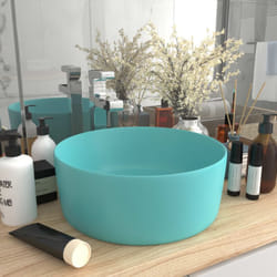 Vidaxl - Lavabo, Lavandino Lusso Rotondo Verde Chiaro Opaco 40x15 cm in Ceramica 8985