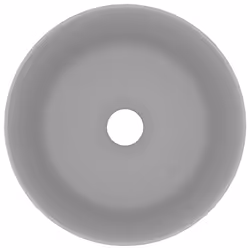 vidaXL Lavandino Lusso Rotondo Grigio Chiaro Opaco 40x15cm in Ceramica - Vista aggiuntiva 3