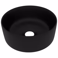 vidaXL Lavandino Lusso Rotondo Nero Opaco 40x15 cm in Ceramica - Vista aggiuntiva 2