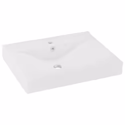 vidaXL Lavandino con Foro Rubinetto Bianco Opaco 60x46 cm in Ceramica - Vista aggiuntiva 2