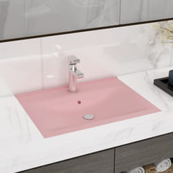 Lavabo, Lavandino con Foro Rubinetto Rosa Opaco 60x46 cm in Ceramica vidaXL 7549