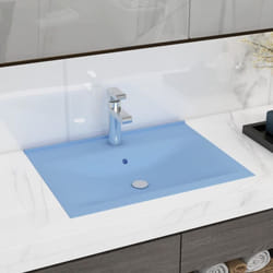 Vidaxl - Lavabo, Lavandino con Foro Rubinetto Azzurro Opaco 60x46 cm in Ceramica 7216