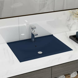 Vidaxl - Lavabo, Lavandino con Foro Rubinetto Blu Scuro Opaco 60x46 cm in Ceramica 1686