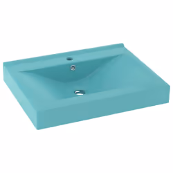 vidaXL Lavabo con Foro Rubinetto Verde Chiaro Opaco 60x46 cm Ceramica - Vista aggiuntiva 2