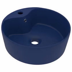 vidaXL Lavandino con Troppopieno Blu Scuro Opaco 36x13 cm in Ceramica - Vista aggiuntiva 2