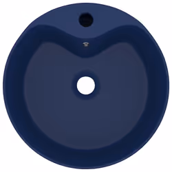 vidaXL Lavandino con Troppopieno Blu Scuro Opaco 36x13 cm in Ceramica - Vista aggiuntiva 3