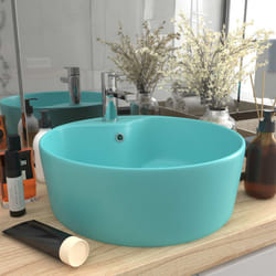 Vidaxl - Lavabo, Lavandino con Troppopieno Verde Chiaro Opaco 36x13 cm Ceramica 2466