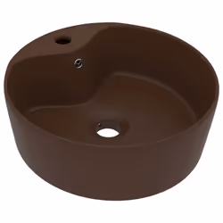 Lavandino con Troppopieno Marrone Scuro Opaco 36x13 cm Ceramicacod mxl 126659 - Vista aggiuntiva 2
