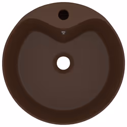 Lavandino con Troppopieno Marrone Scuro Opaco 36x13 cm Ceramicacod mxl 126659 - Vista aggiuntiva 3