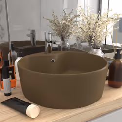 Colore: Crema opaco Materiale: Ceramica Dimensioni complessive: 36 x 13 cm (Diametro x A) Diametro del foro di scarico: 4,5 c ...