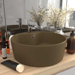 Vidaxl - Lavabo, Lavandino con Troppopieno Crema Opaco 36x13 cm in Ceramica 2298