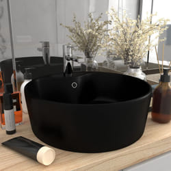 Vidaxl - Lavabo, Lavandino con Troppopieno Nero Opaco 36x13 cm in Ceramica 8949