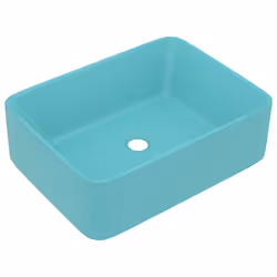 vidaXL Lavandino Luxury Turchese Opaco 41x30x12 cm in Ceramica - Vista aggiuntiva 2