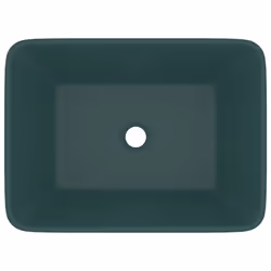 vidaXL Lavandino Luxury Verde Scuro Opaco 41x30x12 cm in Ceramica - Vista aggiuntiva 3