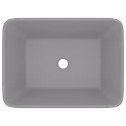 vidaXL Lavandino Luxury Grigio Chiaro Opaco 41x30x12 cm in Ceramica - Vista aggiuntiva 3