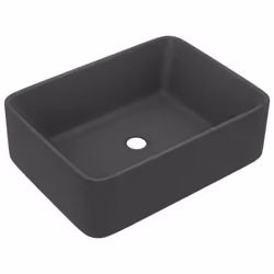 vidaXL Lavandino Luxury Grigio Scuro Opaco 41x30x12 cm in Ceramica - Vista aggiuntiva 2