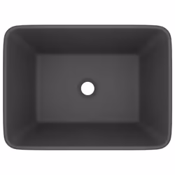 vidaXL Lavandino Luxury Grigio Scuro Opaco 41x30x12 cm in Ceramica - Vista aggiuntiva 3
