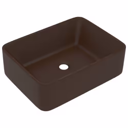 vidaXL Lavandino Luxury Marrone Scuro Opaco 41x30x12 cm in Ceramica - Vista aggiuntiva 2