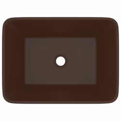vidaXL Lavandino Luxury Marrone Scuro Opaco 41x30x12 cm in Ceramica - Vista aggiuntiva 3