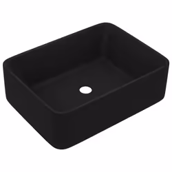 vidaXL Lavandino Luxury Nero Opaco 41x30x12 cm in Ceramica - Vista aggiuntiva 2
