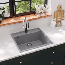 Questo lavello da cucina in granito è un'aggiunta senza tempo all'arredamento della vostra cucina esistente. Il prodotto è ca ...