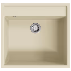 vidaXL Lavello da Cucina con Foro Troppopieno Beige in Granito - Vista aggiuntiva 2