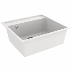 vidaXL Lavello da Cucina con Foro Troppopieno Bianco in Granito - Vista aggiuntiva 3