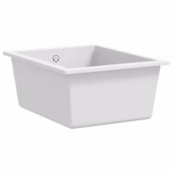 vidaXL Lavello da Cucina con Foro Troppopieno Bianco in Granito - Vista aggiuntiva 3