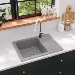 Questo lavello da cucina in granito è un'aggiunta senza tempo all'arredamento della vostra cucina. Il prodotto è caratterizza ...