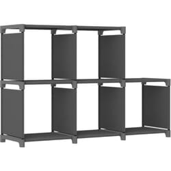 Mensola con 5 Vani a Cubo Grigia 103x30x72,5 cm in Tessuto Vidaxl 790579