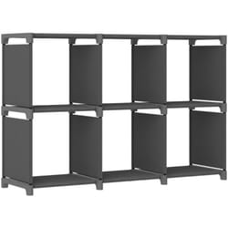 Libreria, Scaffale Portaoggetti, Mensola con 6 Vani a Cubo Grigia 103x30x72,5 cm in Tessuto Vidaxl 2478