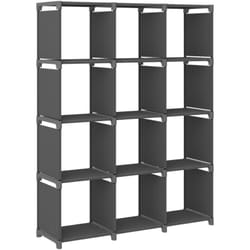 Libreria, Scaffale Portaoggetti, Mensola con 12 Vani a Cubo Grigia 103x30x141 cm in Tessuto Vidaxl 9788