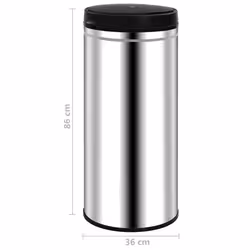 VidaXL 322697 bidone per la spazzatura Acrilonitrile butadiene stirene (ABS), Acciaio inox Argento - Vista aggiuntiva 7