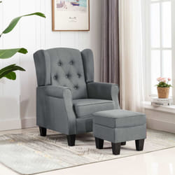Poltrona, Poltrona da Salotto Design Moderno con Poggiapiedi Grigio Chiaro in Tessuto vidaXL